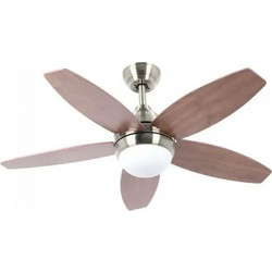 Telco S44-327 180020 Ανεμιστήρας Οροφής 110cm 70W με Φως & Τηλεχειριστήριο Λευκός Καφέ Ασημί