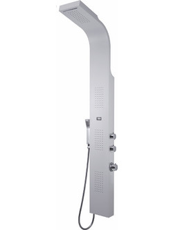 Marina SPA00 GYSP10600 Στήλη Ντουζ Υδρομασάζ Λευκή 2 Εξόδων Θερμοστατική Ανοξείδωτη