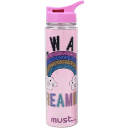 Must Glitter Dreaming Παιδικό Μπουκάλι Πλαστικό Ροζ 450ml