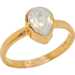 Δαχτυλίδι Anastasios Creations χρυσό ασήμι 925 δάκρυ με swarovski white opal No.55 FD731-1