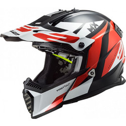 LS2 MX437J Fast Mini Evo Strike Black/White/Red Κράνος Μηχανής Motocross 1050gr