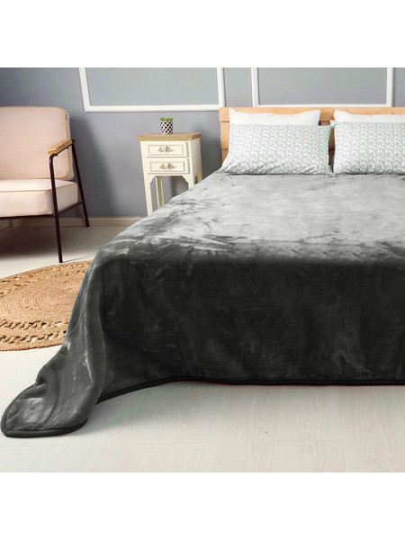 Κουβέρτα βελούδινη διπλή 220x240cm deluxe Joli 3800gr Γκρι