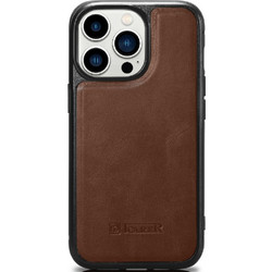 iCarer Oil Wax Leather Cover - Δερμάτινη Θήκη με TPU Bumper - Apple iPhone 14 Pro - Brown (WMI14220718-BN)
