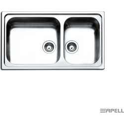 Apell Venezia 8320 Ένθετος Νεροχύτης Inox Αντιστρεφόμενος Σατινέ 86x50cm