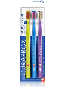 Curaprox CS 5460 Ultra Soft Οδοντόβουρτσες 3τμχ Κίτρινη Μπλε Μωβ