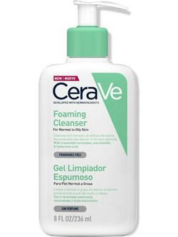 CeraVe Foaming Cleanser Normal To Oily Skin Gel Καθαρισμού Προσώπου για Ακμή 236ml