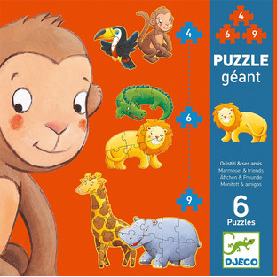 Παιδικό Puzzle Djeco Άγρια Ζώα 2x4 + 2x6 + 2x9 Κομμάτια