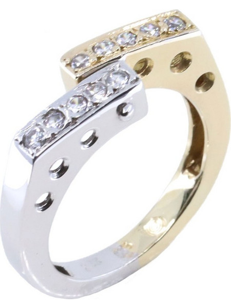 Δαχτυλίδι 14 Κ λευκός και κίτρινος χρυσός με zircon σε μοναδικό industrial σχέδιο, 2590