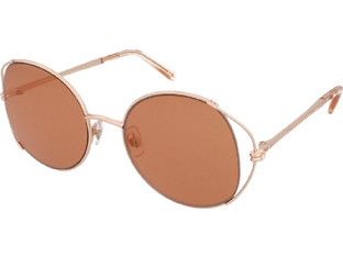 Swarovski SK0230 28G Γυναικεία Γυαλιά Ηλίου Στρογγυλά Μεταλλικά Χρυσά με Καφέ Polarized Φακό