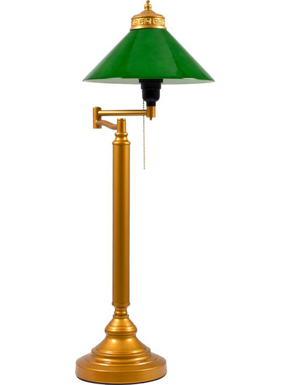 Globostar Library 00765 Πορτατίφ Ε27 Πράσινο Χρυσό Φ25xΥ70cm