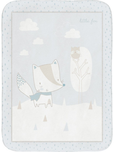 KikkaBoo Little Fox Κουβέρτα Κούνιας Βελουτέ 110x140 Γκρι