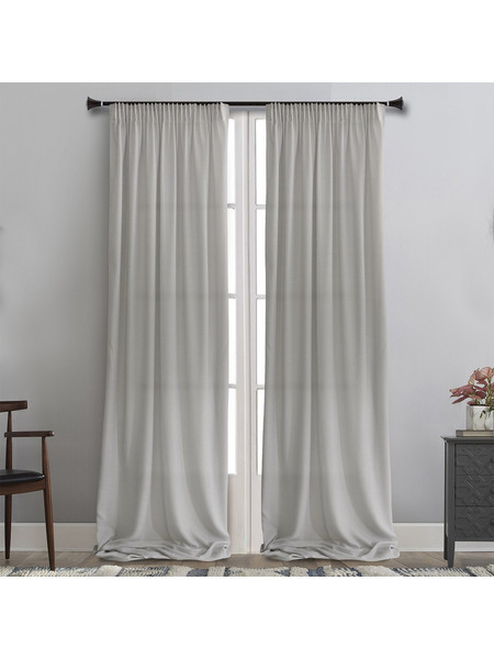 Maison Blanche Κουρτίνα με Τρέσα 145x300 7373 Γκρι