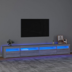 vidaXL Έπιπλο Τηλεόρασης Ξύλινο Γκρι με Φωτισμό Led Μ270xΠ35xΥ40cm 3152752