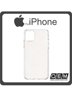 Θήκη Πλάτης - Back Cover, Silicone Σιλικόνη TPU Glitter Silver Ασημί For iPhone 12 Pro Max