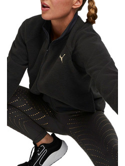 Puma Fit Sherpa Γυναικεία Ζακέτα Φούτερ Κοντή με Φερμουάρ Μαύρη 522191-01