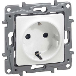 Μονή Χωνευτή Πρίζα Schuko Legrand Niloe White (764529)