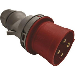 Βιομηχανικός ρευματολήπτης προεκτάσεως αρσενικός 4x16A 380-415V στεγανός IP44 χαλκός & PVC - 147-16502