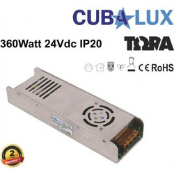 Μετασχηματιστής 360W 24V SLIM 50-0058 IP20 Cubalux 500058