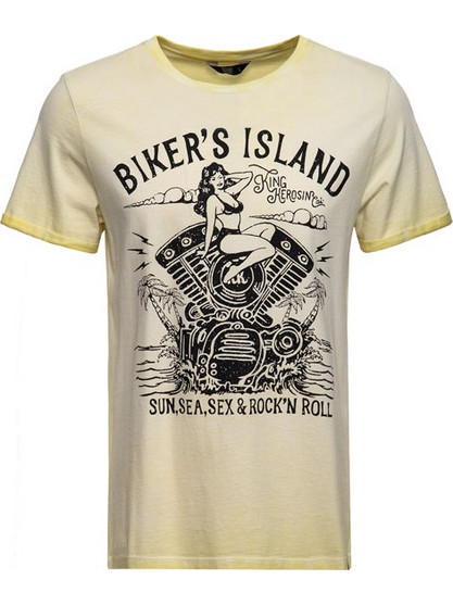 King Kerosin Bikers Island T-shirt lime
