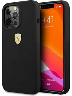 Ferrari Hardcase Silicone Back Cover Black (iPhone 13 / 13 Pro)
