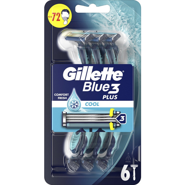 Gillette Blue Plus Cool Ξυραφάκι μιας Χρήσης με 3 Λεπίδες & Λιπαντική ...