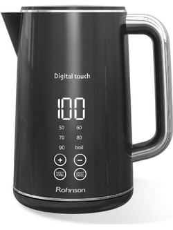 Rohnson R-7600 Ανοξείδωτος Βραστήρας 1.7lt 2200W με Ρύθμιση Θερμοκρασίας