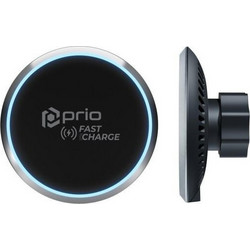 Φορτιστής Αυτοκινήτου Prio Fast Charge Magnetic Wireless Car Charger 15W (USB C) Black