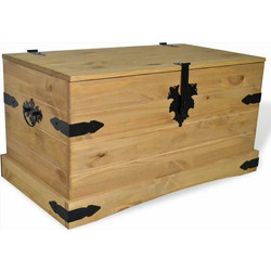 vidaXL Διακοσμητικό Μπαούλο Ξύλινο Μπεζ 91x49.5x47εκ. Κωδικός: 18808676