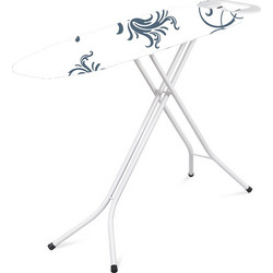 Σιδερώστρα Ατμού ANGELO 140x38x94cm Μεταλλική με Επιφάνεια Σιδερώματος 120x38cm Φαρδειά 4.3Kg Σχάρα 31x20cm με Πόδια O21mm FLORAL SWIRLS
