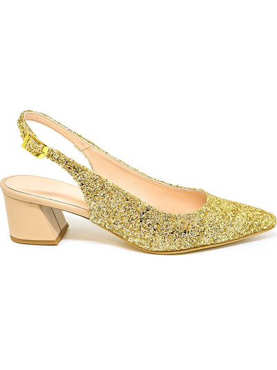 Bigshoes MX9123-06GL Δερμάτινη Γόβα Χρυσό 5.5cm