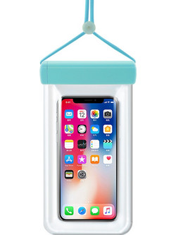 Αδιάβροχη θήκη κινητού 115 mm x 220 mm pool beach bag light blue