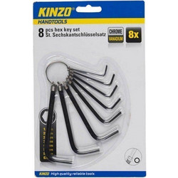 Σετ κλειδιά Allen 8 τεμαχίων σε σχήμα L, με κρίκο, 22x1x14 cm - Kinzo