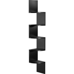 Γωνιακή Ξύλινη Ραφιέρα με 5 Ράφια 20 x 20 x 127.5 cm Χρώματος Μαύρο VASAGLE LBC20BK