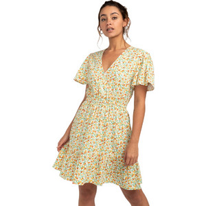 Billabong Spring Light Mini Καλοκαιρινό Καθημερινό Φόρεμα Κρουαζέ Κίτρινο EBJWD00120-SCS