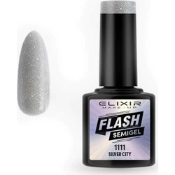 Elixir SemiGel Flash 1111 Silver City Glitter Ημιμόνιμο Βερνίκι Νυχιών 8ml