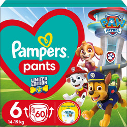 Pampers Pants Paw Patrol Πάνες Βρακάκι No6 14-19kg 60τμχ