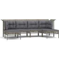 vidaXL Σετ Σαλόνι Κήπου Rattan 6τμχ Γκρι 3187552