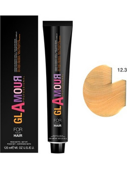 Glamour Professional Permanent Hair Color Cream 12.3 Platinum Golden Blonde Μόνιμη Βαφή Μαλλιών 120ml