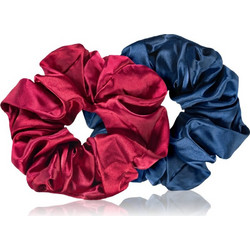 BrushArt Hair Large satin scrunchie set λαστιχάκια για τα μαλλιά Red & Blue
