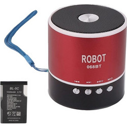 Robot 068BT Ηχείο Bluetooth 3W με Ραδιόφωνο Κόκκινο