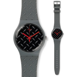 Swatch Text-Ure Ανδρικό Ρολόι με Γκρι Καουτσούκ Λουράκι TEXT-URE