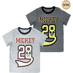 Παιδικό Κοντομάνικο Μπλουζάκι Mickey Mouse Φωσφορίζει στο σκοτάδι Γκρι Χρώμα Disney