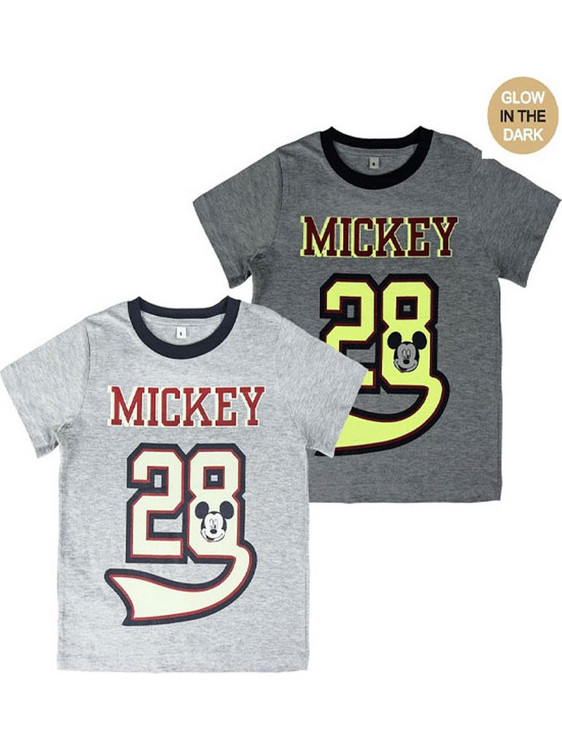 Παιδικό Κοντομάνικο Μπλουζάκι Mickey Mouse Φωσφορίζει στο σκοτάδι Γκρι Χρώμα Disney