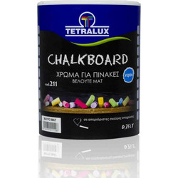 Tetralux Χρώμα Πίνακα Chalkboard Βερνικόχρωμα Νερού Ξύλου Μαύρο Ματ 0.75lt