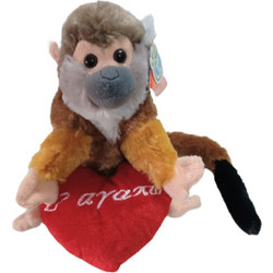 MINI SQUIRREL MONKEY WITH HEART 20CM
