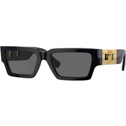 Versace VE4459 GB1/87 Ανδρικά Γυαλιά Ηλίου Τετράγωνα Κοκάλινα Μαύρα με Μαύρο Φακό