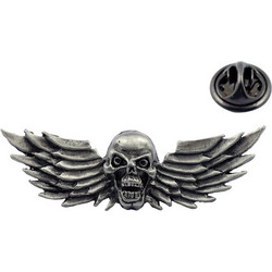 SKULL PIN, FLYING SKULL