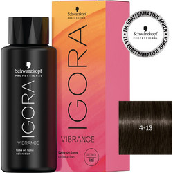 Schwarzkopf Igora Vibrance 4-13 Καστανό Μεσαίο Σαντρέ Ματ Ημιμόνιμη Βαφή Μαλλιών Χωρίς Αμμωνία 60ml