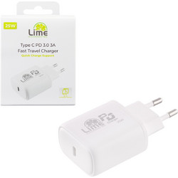 Lime LTC25W Φορτιστής Χωρίς Καλώδιο με Θύρα USB-C 25W Power Delivery White