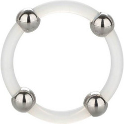 CalExotics Steel Beaded Silicone Ring L Ελαστικό Δαχτυλίδι Πέους Σιλικόνης Διαφανές